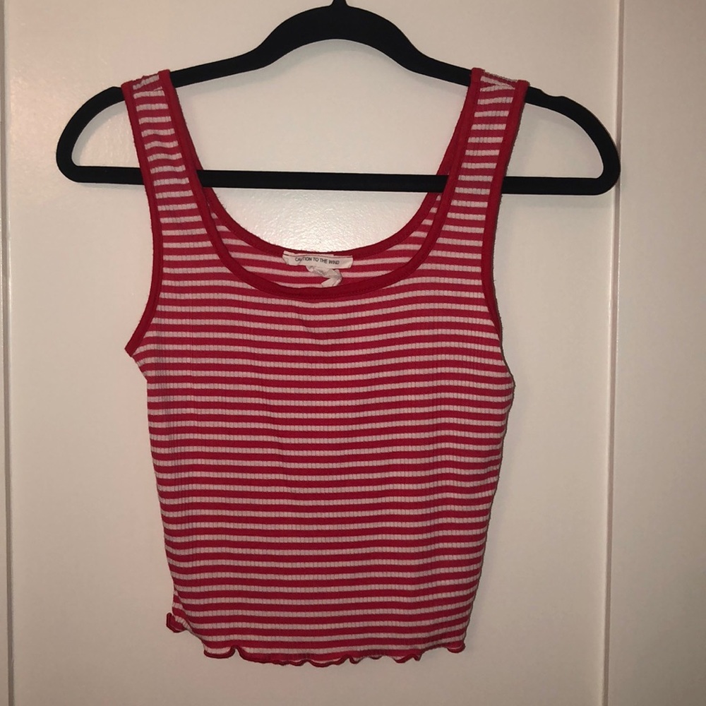 Red and white stripped tank top